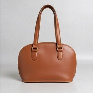 Vintage LEATHER LOFT | Leather Dome Satchel Bag w Brass Hardware